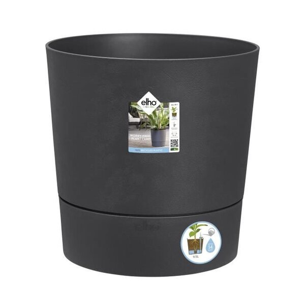Pot de fleur rond Ø 43 x hauteur 43 cm - Intérieur extérieur 100  recyclé - Gris