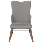 vidaXL Chaise à bascule avec repose-pied Gris clair Velours
