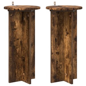 vidaXL Support de Plante 2 pièces Chêne fumé 29 5 x 29 5 x 60 cm