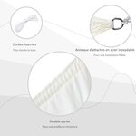 Voile d'ombrage carré 3 x 3 m polyester imperméabilisé haute densité 160 g/m² crème