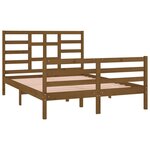 vidaXL Cadre de lit Marron miel Bois massif 135x190 cm Double