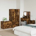 vidaXL Armoire de rangement Chêne fumé 80 x 48 x 57 cm