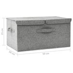 vidaXL Boîte de rangement Tissu 50x30x25 cm Gris