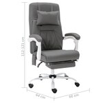 vidaXL Chaise de bureau de massage Gris Similicuir