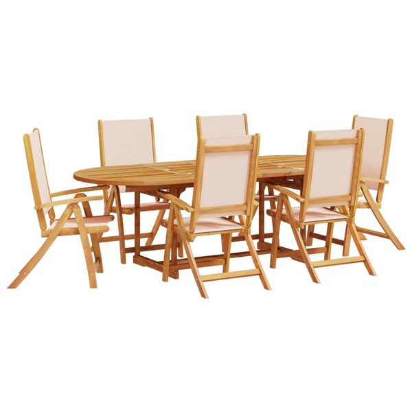 vidaXL Ensemble à Manger de jardin 7Pièces bois d'acacia solide textilène