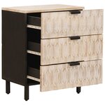 vidaXL Cabinet de chevet Blanc 50 x 33 x 62 cm Bois de mangue massif