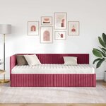 vidaXL Cadre de lit d'angle avec matelas 2 Pièces Vert Velours