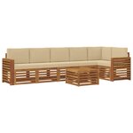 vidaXL Ensemble de canapé d'angle avec coussin 7 Pièces Naturel et Beige