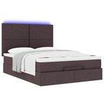 VidaXL Cadre de lit ottoman avec matelas marron foncé 140x200 cm tissu