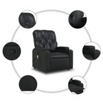 vidaXL Fauteuil inclinable Noir Similicuir