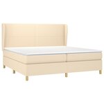 vidaXL Sommier à lattes de lit avec matelas Crème 200x200 cm Tissu