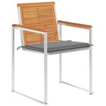 vidaXL Chaises de jardin lot de 4 avec coussins Bois d'acacia massif