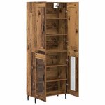 vidaXL Haut Armoire 2 Pièces Bois Ancien Bois Aggloméré et Verre