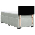 vidaXL Sommier à lattes de lit et matelas Gris clair 90x190 cm Velours
