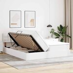vidaXL Lit de Rangement Blanc pur 200 x 200 cm Cuir synthétique