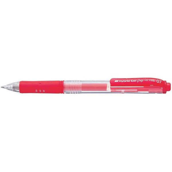 Stylo roller encre à gel hybrid gel grip k157  rouge pentel