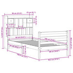 vidaXL Lit bibliothèque sans matelas 90x190 cm bois de pin massif