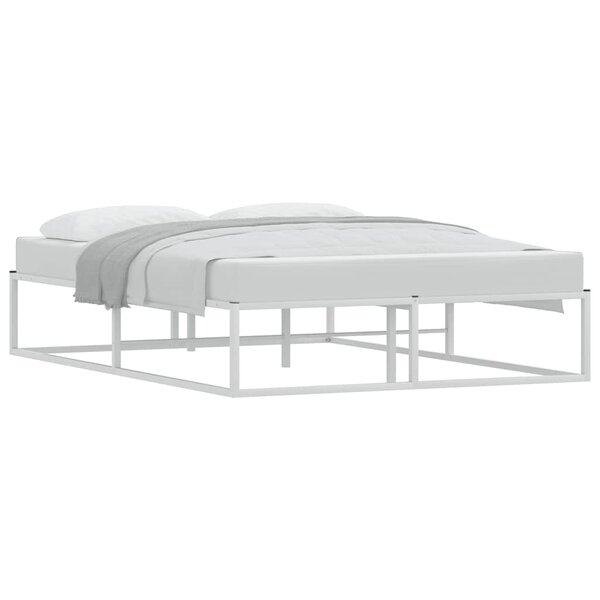 vidaXL Cadre de lit sans matelas blanc 140x200 cm métal