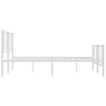 vidaXL Cadre de lit métal sans matelas et pied de lit blanc 180x200 cm