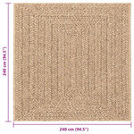 vidaXL Tapis ZIZUR beige 240x340 cm aspect de jute intérieur extérieur
