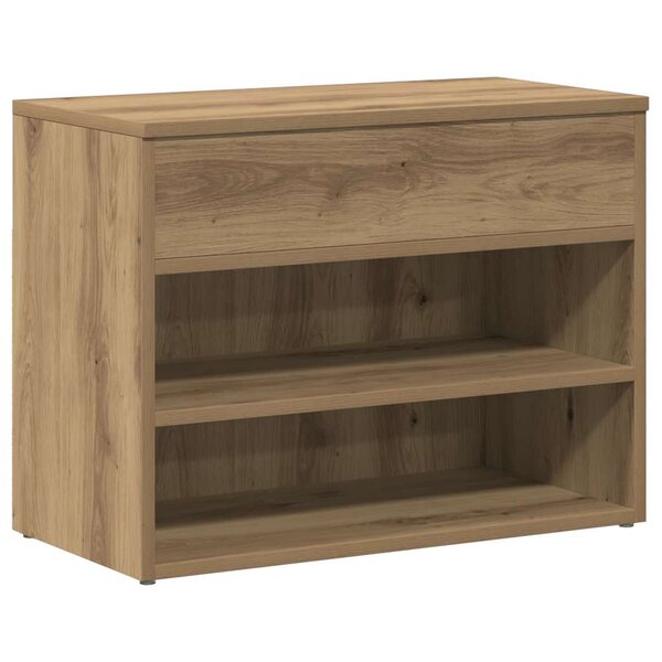 vidaXL Banc à chaussures chêne artisanal 60x30x45 cm bois d'ingénierie