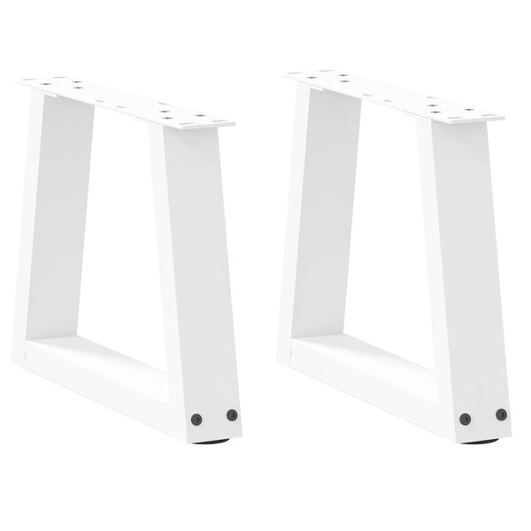 vidaXL Pieds de table basse en forme de V  2 pièces  blanc  40 x (30-31 3) cm  acier
