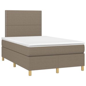 vidaXL Sommier à lattes de lit avec matelas taupe 120x190 cm tissu