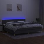 vidaXL Sommier à lattes de lit et matelas et LED Gris foncé 200x200 cm