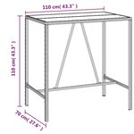 vidaXL Ensemble de bar jardin 5 Pièces noir poly rotin/bois massif acacia