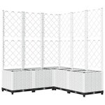 vidaXL Jardinière avec treillis Blanc 120x120x136 cm PP
