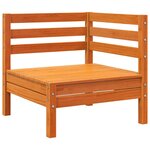 vidaXL Canapé de jardin 2 places repose-pied cire marron bois massif