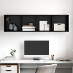 vidaXL Meuble TV mural Chêne noir 37 x 37 x 142.5 cm Bois d'ingénierie
