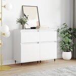 vidaXL Buffets 2 Pièces blanc 40x35x70 cm bois d’ingénierie