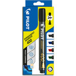 Pilot SCA-400 Stylo-Feutre Flow Pack - Pointe de Burin - Noir - 4 pièces