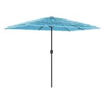 vidaXL Parasol de jardin avec mât en acier bleu 300x200x250 cm
