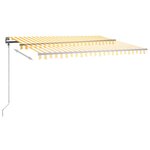 vidaXL Auvent manuel rétractable avec LED 450x300 cm Jaune et blanc