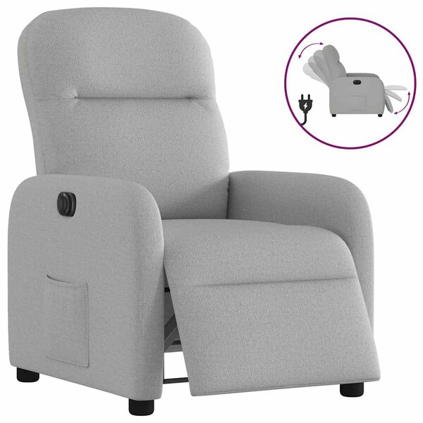 vidaXL Fauteuil inclinable électrique gris nuage tissu
