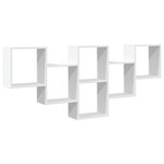 vidaXL Étagère murale blanc 159x18x66 cm bois d'ingénierie