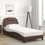 vidaXL Cadre de lit Viana avec LED sans matelas marron 90x190 cm