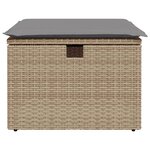 vidaXL Tabouret de jardin avec coussin beige 55x55x37cm résine tressée