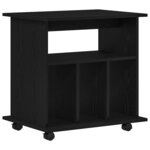 vidaXL Cabinet roulant Chêne noir 60 x 45 x 55 cm Bois d'ingénierie