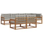 vidaXL Ensemble de canapés d'extérieur 7 Pièces Naturel et gris clair