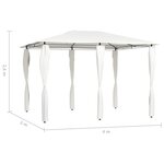 vidaXL Belvédère avec revêtement de poteaux 3x4x2 6 m Crème 160 g/m²