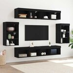 vidaXL Centre de divertissement 8 Pièces Chêne noir 40 x 28.5 x 40 cm