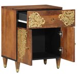 vidaXL Cabinet de chevet avec tiroir marron miel 50 x 33 x 60 cm