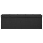 Banc banquette de rangement pliable noir faux lin 02_0010838