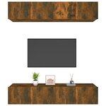 vidaXL Meubles TV 4 Pièces chêne fumé 80x30x30 cm bois d'ingénierie