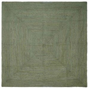 vidaXL Tapis de surface Carré Vert olive 240 x 240 cm Jute