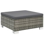 vidaXL Salon de jardin 10 Pièces avec coussins Résine tressée Gris