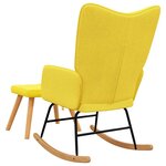 vidaXL Chaise à bascule avec tabouret Jaune moutarde Tissu